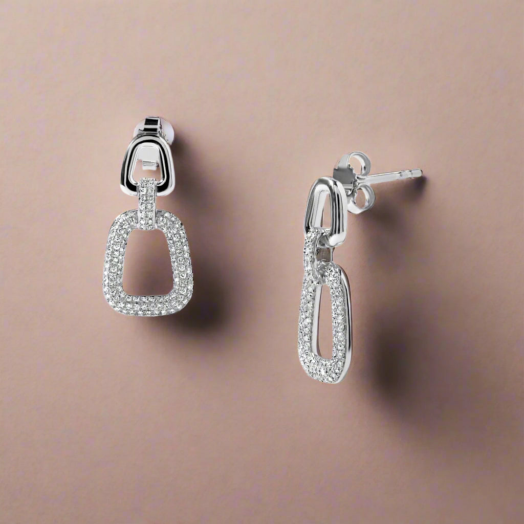 Chain Link Paperclip Drop Earrings
