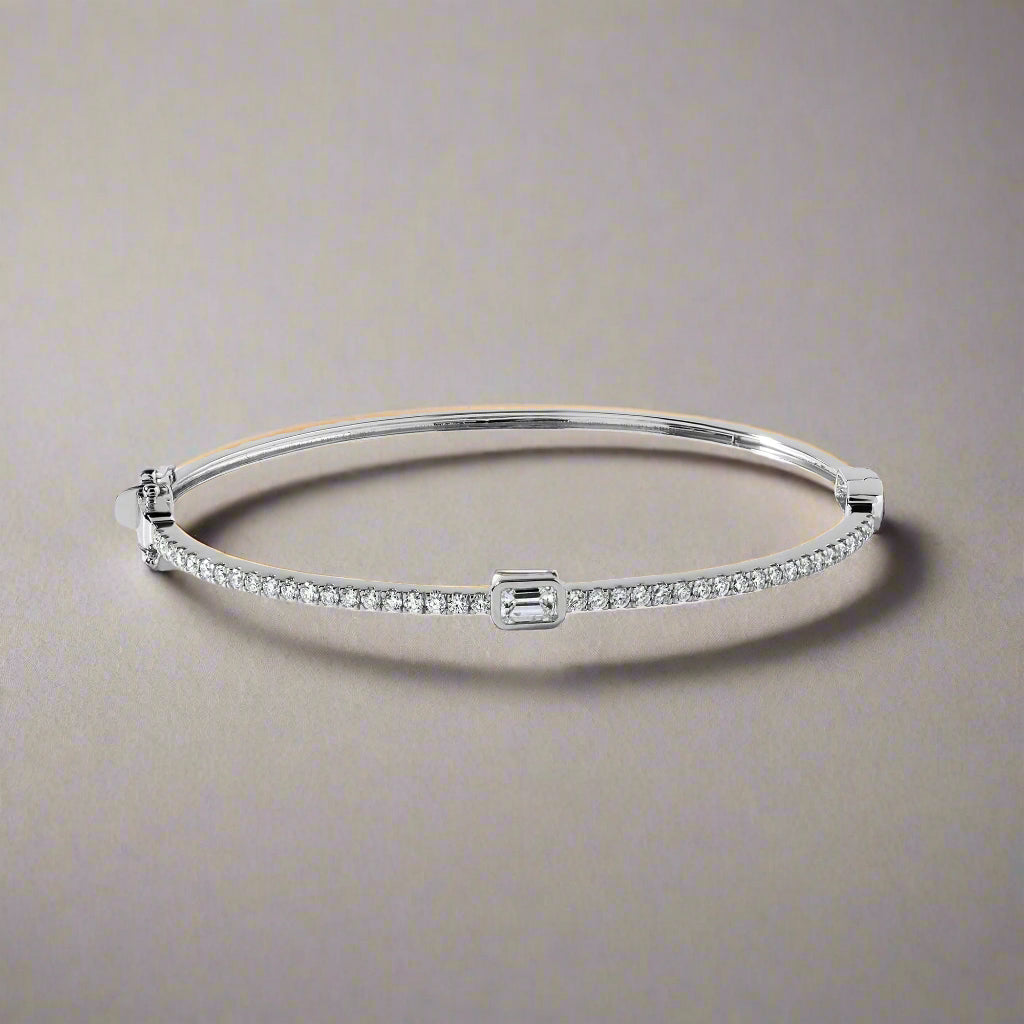 Tennis Bangle Emerald Bracelet